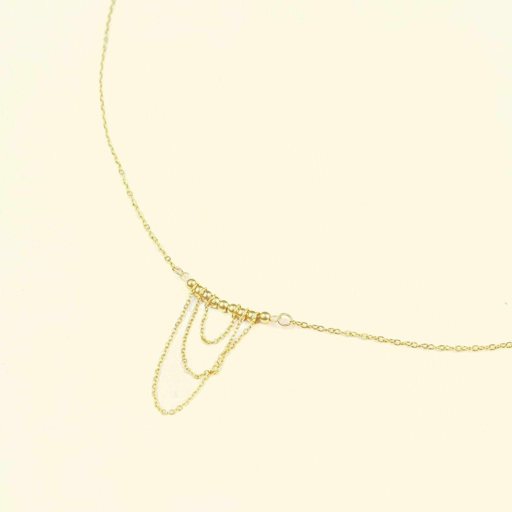 Collier en acier inoxydable doré à l'or fin