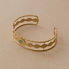 Bracelet avec pierre naturelle verte