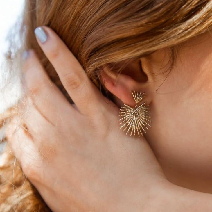 Boucles d'oreilles dorée à l'or fin