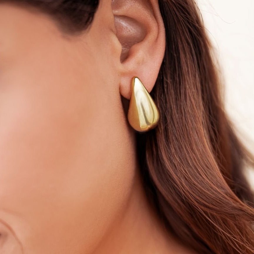 Boucles d'oreilles en acier inoxydable doré à l'or fin