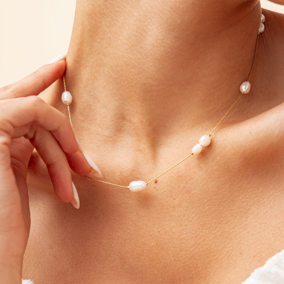 Collier Roza en acier inoxydable doré à l'or fin