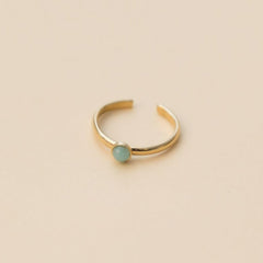 Bague fine avec pierre naturelle turquoise