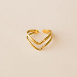 Bague raffinée ajustable en acier inoxydable
