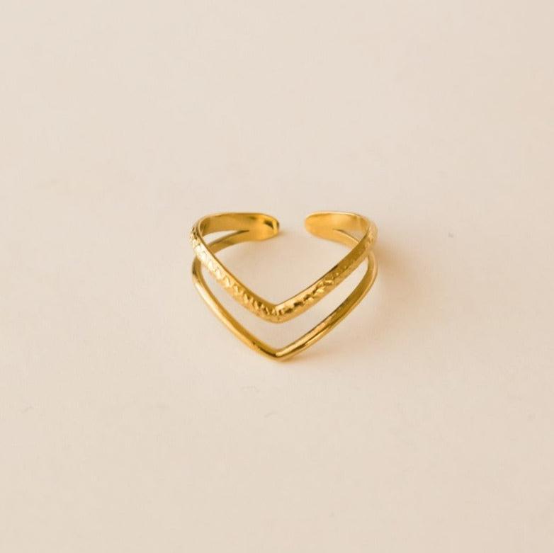 Bague raffinée ajustable en acier inoxydable