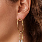 Boucles d'oreilles tendance avec perle d'eau douce